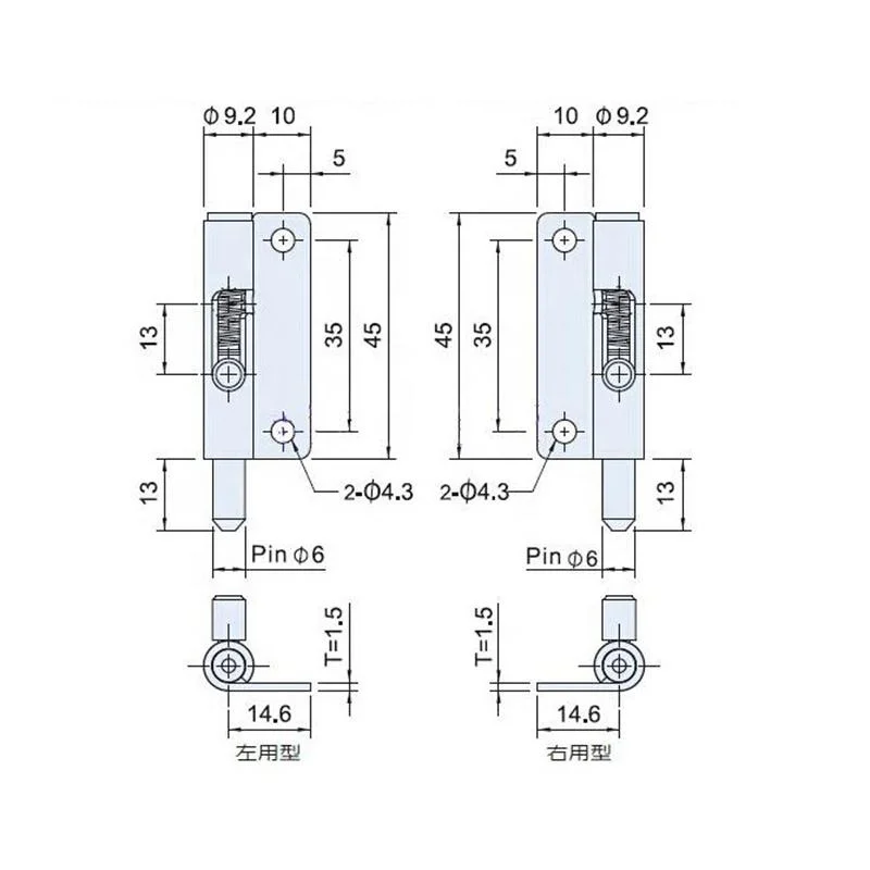 Xk1011 Latch Spring Telescopic Door Hinge Symmetrical Spring Latch Bolt Door Lock